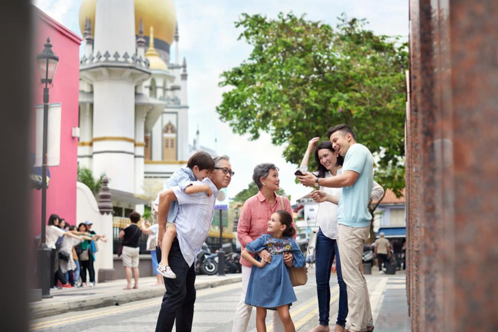 Family enjoying a trip to Singapore during the New Year 2025 holiday