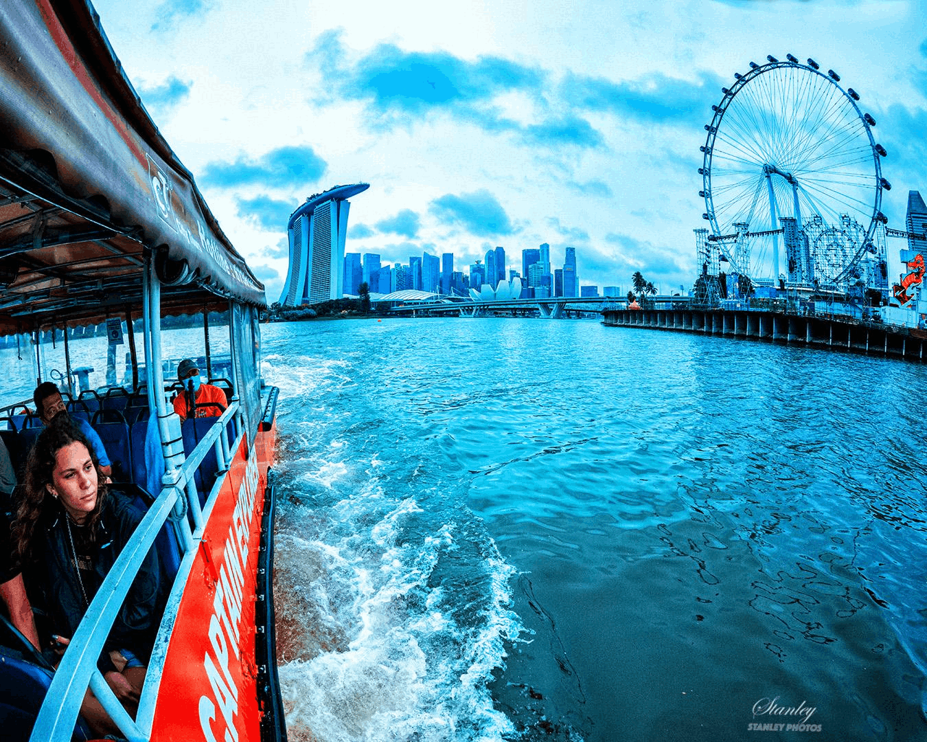 Family enjoying the Captain Explorer DUCK Tour in Singapore, exploring the city by land and water during Hari Raya Haji.