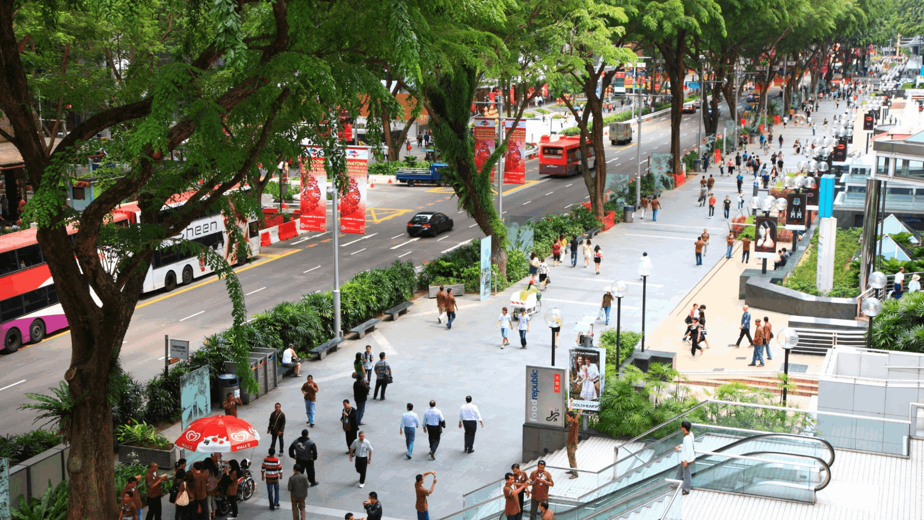 Orchard Road shopping district in Singapore, a convenient stop for travellers to shop, dine and explore during a one-day stopover itinerary.