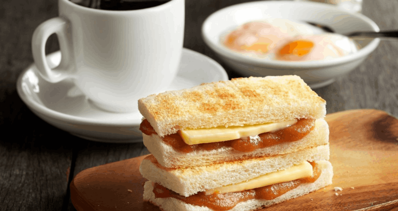 Enjoy Singapore's traditional toast with coffee or tea with city pass